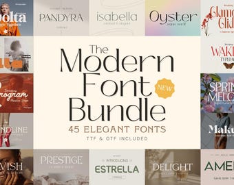 The Modern Font Bundle Versatile Elegant Fonts for Designers Artists and Creatives Canva Fonts Cricut Fonts Procreate Fonts Instant Download