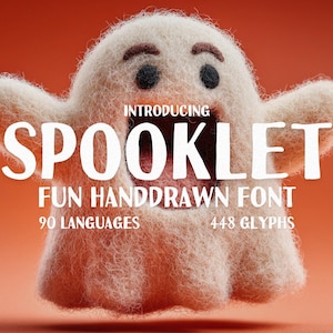 Spooklet – Adorable, Fun & Whimsical Font for Kids. Great for Halloween Designs, Posters, Birthday Invitations, and more. Instant Download.