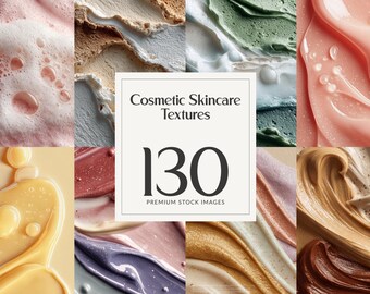 130 Skincare Product Texture Photos Cosmetic Creams Serums and Oils for Beauty Branding and Design. Instant Download.