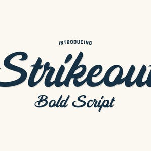 Strikeout - Bold Script Font | Baseball Font, Varsity Font, Sports Font, College Font, Jersey Font, Branding Font. Instant Download!
