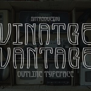 Tipografía Vintage Vantage - Fuente de contorno antiguo - Diseño elegante y sofisticado para marcas, invitaciones, carteles, empaques y más