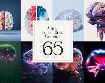 65 Artistic Human Brain Graphics Abstract en creatief ontwerppakket voor creatievelingen, ondernemers, ontwerpers en contentmakers