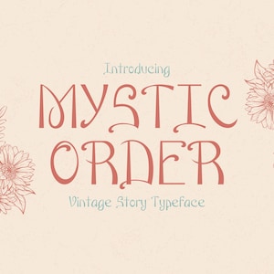 Mystic Order Font – Elegante fonte de caligrafia antiga para livros, logotipos, casamentos, embalagens e designs vintage. Download instantâneo.
