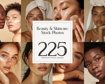 225 Beauty and Skincare Stock Photos Diverse Women Close Up Photography for Branding Cosmetic Marketing and Creative Use. Instant Download.