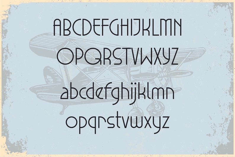 Biplane Lettering Aeroflow - Vintage Aviation Font | Flight Font, Aeroplane Font, Retro ...