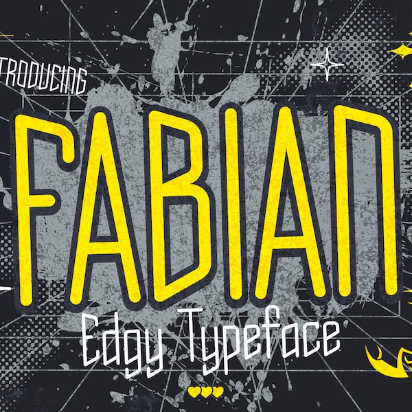 Fabian - Edgy Punk Font | Skateboarding Font, Gothic Font, Apparel Font, Edgy Font, Band Logo, Album Font, Poster Font, Metal Font,