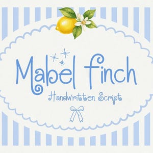 Mabel Finch-typsnitt, lekfullt handskrivet typsnitt, nyckfullt skript för logotyper, boutique-varumärkesbyggande, förpackningar och inbjudningar