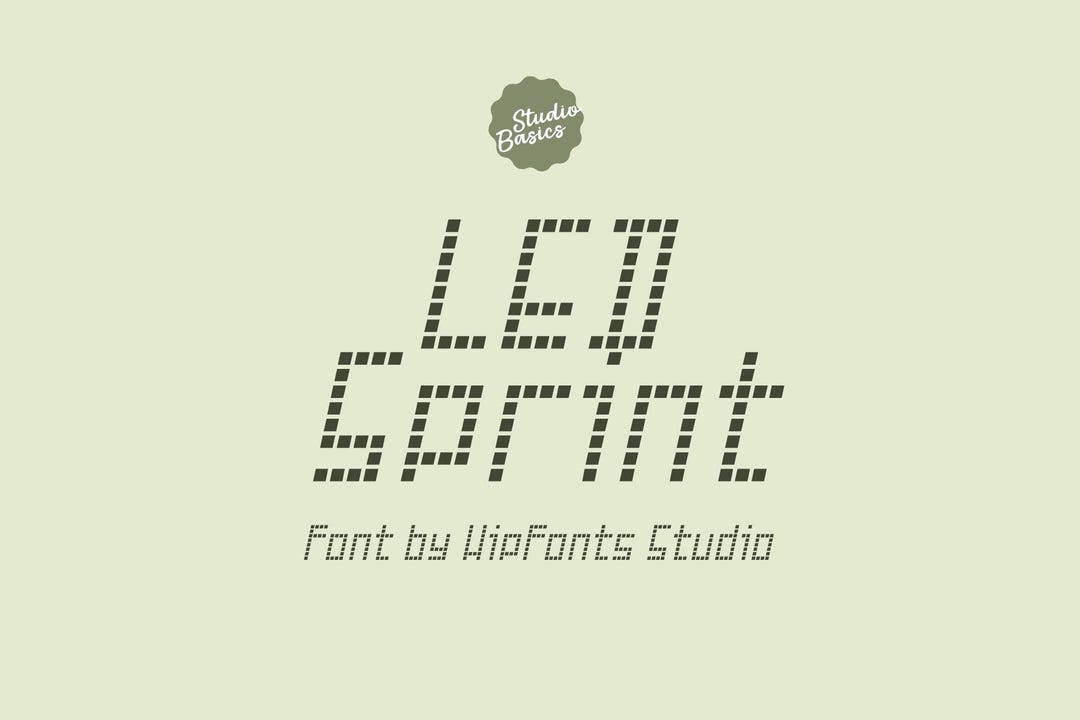 Led Typeface Ledsprint – Quirky LED Display Font | Futuristic Techno Typeface for ...