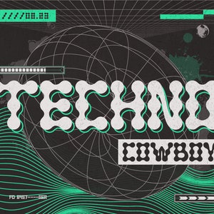 Techno Cowboy - Fonte Futurista | Fonte Display, Fonte Branding, Fonte Circle, Fonte Abstrata, Fonte Techno, Fonte EDM, Fonte DJ, Fonte Única,