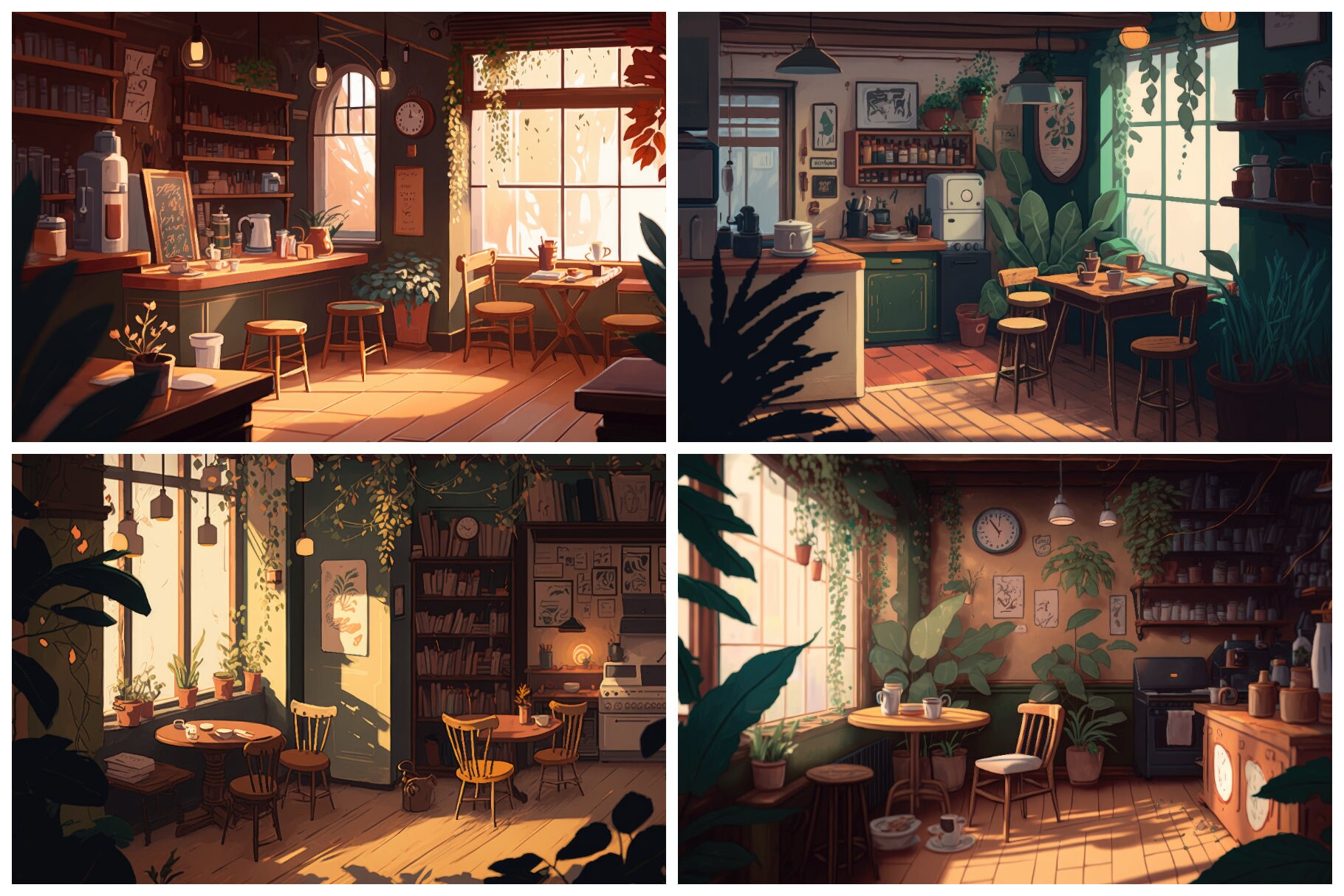 16 Cozy Lofi Coffee Shop Backgrounds 6K Resolution Etsy