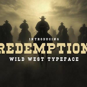 Redemption - Wild West Font | Cowboy Font, Desert Font, Slab Serif Font, Retro Font, Cricut Font, Vintage Font, Procreate Font, Cowgirl Font