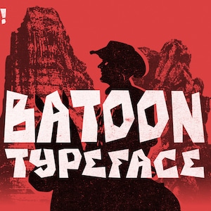 Batoon - Rugged Mountain Font | Rocha, Construção, Construção, Brincalhão, Crianças, Professores, Caminhada, Acampamento, Ao ar livre, Natureza. Download instantâneo.