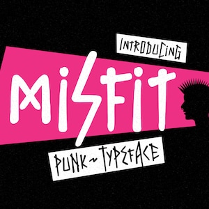 Misfit - Punk Skateboarding Schriftart | Cricut Schrift, Canva Schrift, Procreate Schrift, Gothic Schrift, Urban Schrift, Graffiti Schrift - Instant Download
