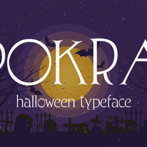 Pokra - ハロウィンフォント | 不気味なフォント、ハロウィンフォント、ホラーフォント、魔女フォント、カボチャフォント、ポスターフォント、Canvaフォント、Procreateフォント
