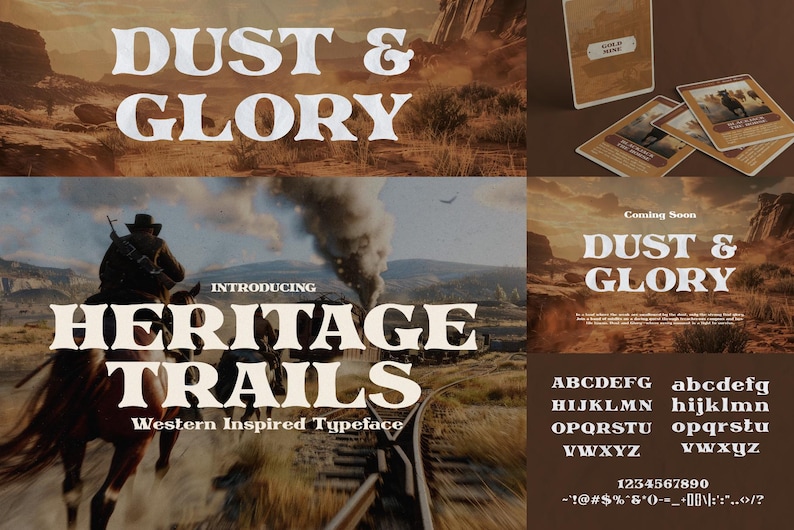 Western Font Bundle | 87 Wild West-inspired Fonts | Cowboy, Rustic ...