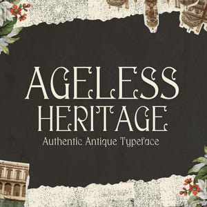 Legado eterno: elegante fuente serif vintage / tipografía clásica de la década de 1900 / tipografía antigua atemporal para marcas y diseño