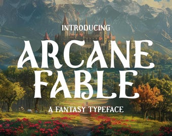 Arcane Fable - Fantasy Inspired Typeface. Inspired by real medieval texts. (Instant Download)
