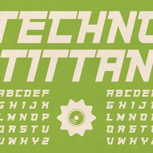 Techno Titan | Sharp Font | Video Game Font | Album Font | Technology Font | Canva Font | Social Media Font | Rad Font | Synthwave Font |