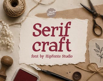Serifcraft - Handcrafted Slab Serif Font | Approachable, Friendly and Casual Typeface (Studio Basics) Instant Download