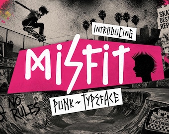 Misfit - Police Punk Skateboarding | Police Cricut, police Canva, police Procreate, police gothique, police urbaine, police Graffiti - téléchargement immédiat