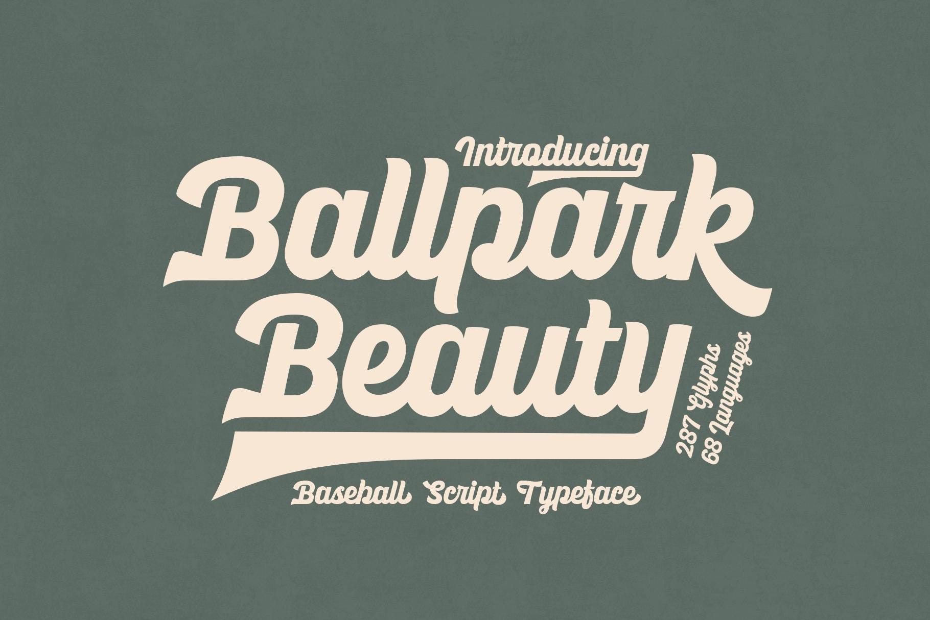 Ballpark Beauty – Vintage Baseball Script Font With Extruded 3D Style ...