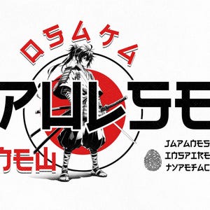 Osaka Pulse – Japanese-Inspired Font. Perfect for Traditional, Modern, & Cultural Projects. Logos, Posters, Flyers, etc. Instant Download.