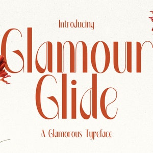 Fuente Glamour Glide: tipografía elegante y sofisticada para marcas de lujo, revistas de moda y proyectos de diseño exclusivos.