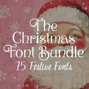 75 fuentes navideñas para tarjetas, invitaciones, logotipos, artículos promocionales, manualidades y redes sociales. ¡Ahorra más del 94%! Descarga instantánea.