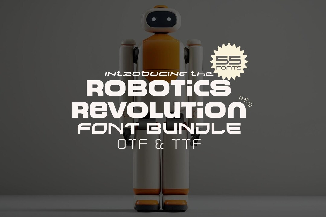 Robotics Font Bundle – 55 Futuristic Industrial and Sci-fi Typefaces ...