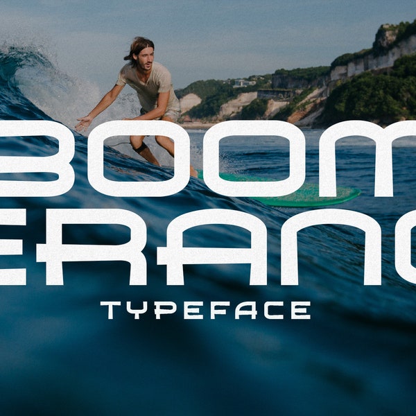 Boomerang - Hawaiian Surf Font | Tropical, Tiki, Groovy, Summer, Beach, Island, 1950s, 1960, 1970s, Vintage, Australian, Tahiti, Bali
