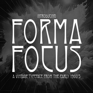 Tipo de letra Forma Focus: fuente elegante inspirada en el siglo XX: encanto vintage, diseño sofisticado para marcas, invitaciones, carteles y más