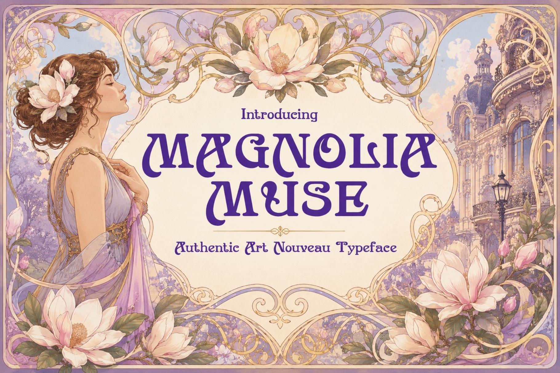 Magnolia Muse – Art Nouveau Font Inspired by Alphonse Mucha