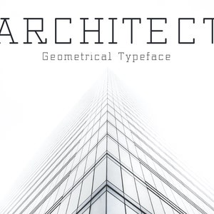 Architect - Geometrical Construction Font | Minimal Font, Elegant Font, Simple Font, Thin Font, Blueprint Font. Instant Download!