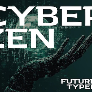 Cyber Zen Font | Sleek Minimal Futuristic Typeface for Tech Branding, Space Projects, Digital Designs, Sci-Fi Logos & More