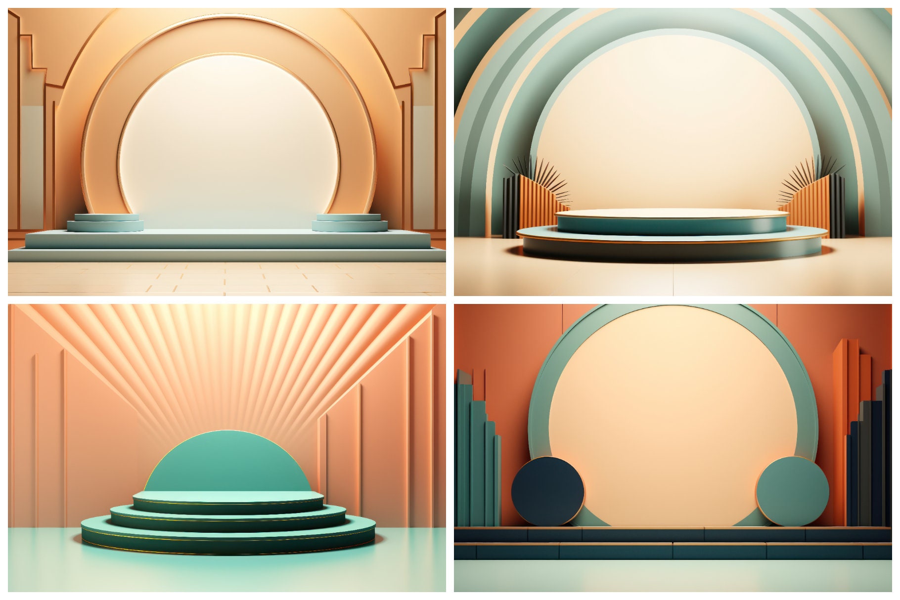 20 Art Deco Podium Backdrop Backgrounds Perfect for Presenting Digital ...