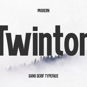 Twinton - Simple Modern Font | Cricut Fonts, Cute Font, Procreate Fonts, Tall Font, Bold Font, Block Font. Instant Download.