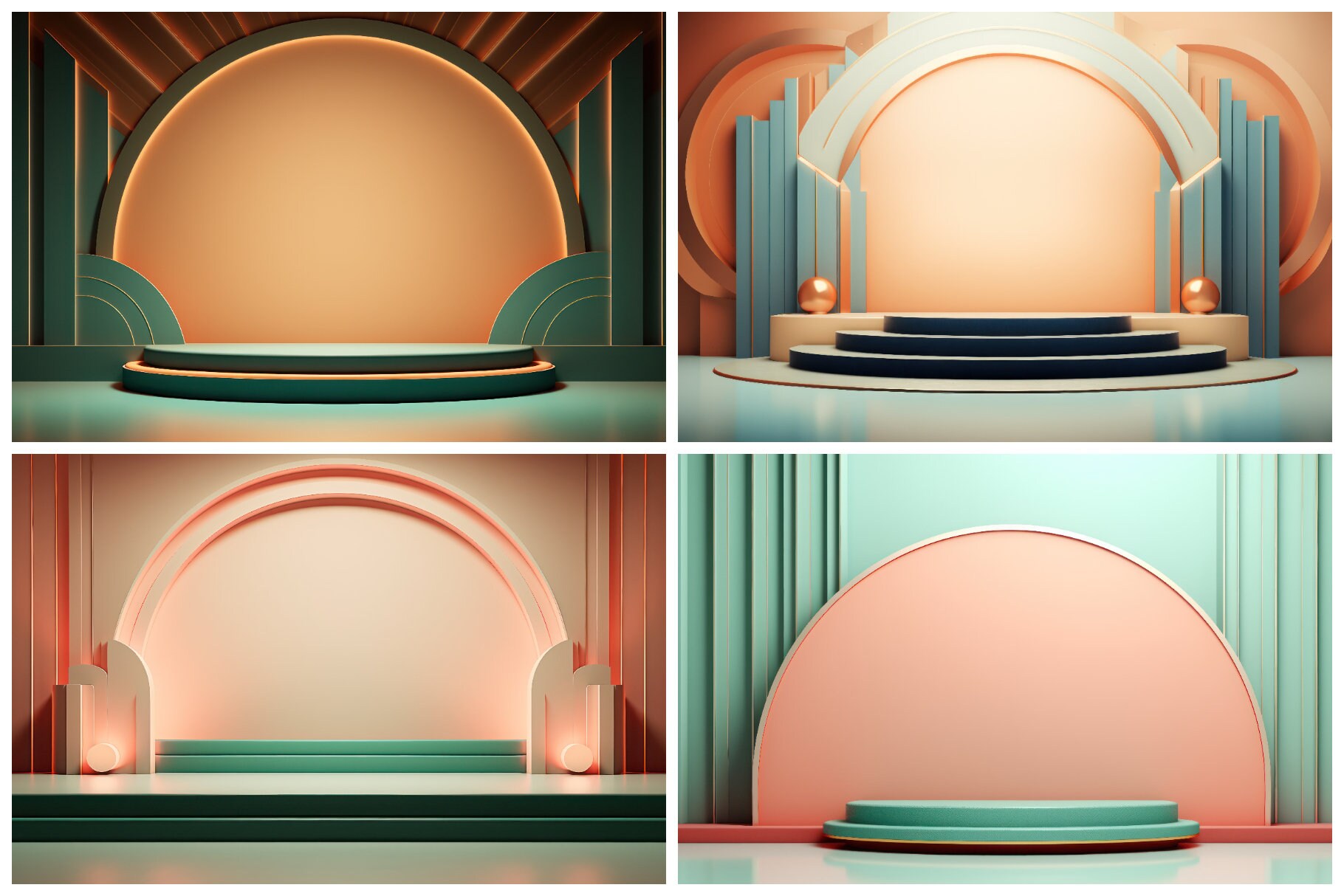 20 Art Deco Podium Backdrop Backgrounds Perfect for Presenting Digital ...