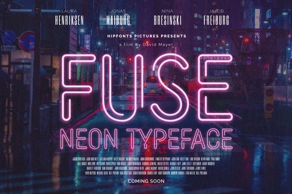 Fuse - Realistic Neon Font Inspired By Tokyo Nightlife | Glowing Font, Cyberpunk Font, Futuristic Font, 3D Font, Instant Download!