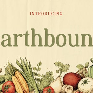 Earthbound - Organic Rustic Font | Countryside Font, Farmers Market Font, Procreate Font, Canva Font. Instant Download.