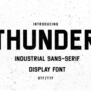 Thunder - Carattere industriale / Carattere Cricut, Carattere Silhouette, Carattere Canva, Carattere vintage, Carattere Procreate, Carattere grassetto, Carattere forte. Download immediato
