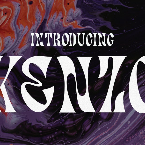 Kenzo - Psychedelic Font |  | Organic Font, Retro Font, Vintage Font, Modern Font, Font Logo, Procreate Font, Groovy Font, Fun Font