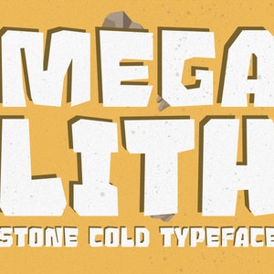 Megalith - Rock Solid Font | Bold Font, Chubby Font, Thick Font, Playful Font, Canva Font, Procreate Font, Cricut Font, Teacher Font