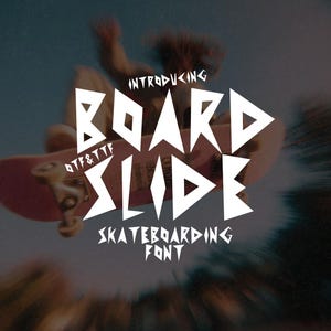 Boardslide - Fuente de skate enérgica / Fuente Lightning, Fuente Rock and Roll, Fuente Punk, Fuente Sharp, Fuente Poster. Descarga instantánea.