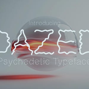 Dazed - Dizzy Font | Thin Font, Wavy Font, Creative Font, Trippy Font, Psychedelic Font, Hippie Font, Handmade Font, Procreate Font, Canva