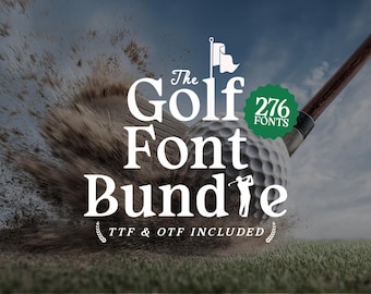 Paquete de fuentes de golf: 276 fuentes con temática de golf para campos, clubes, eventos y torneos. Clásicas, modernas y elegantes. Descarga instantánea.