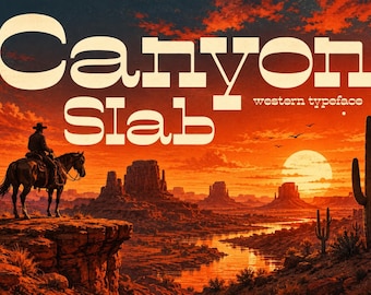 Canyon Slab - Wild West Font | Country Font, Cricut Font, Retro Font, Cowgirl Font, Fonts for Cricut, Procreate Font, Vintage Font