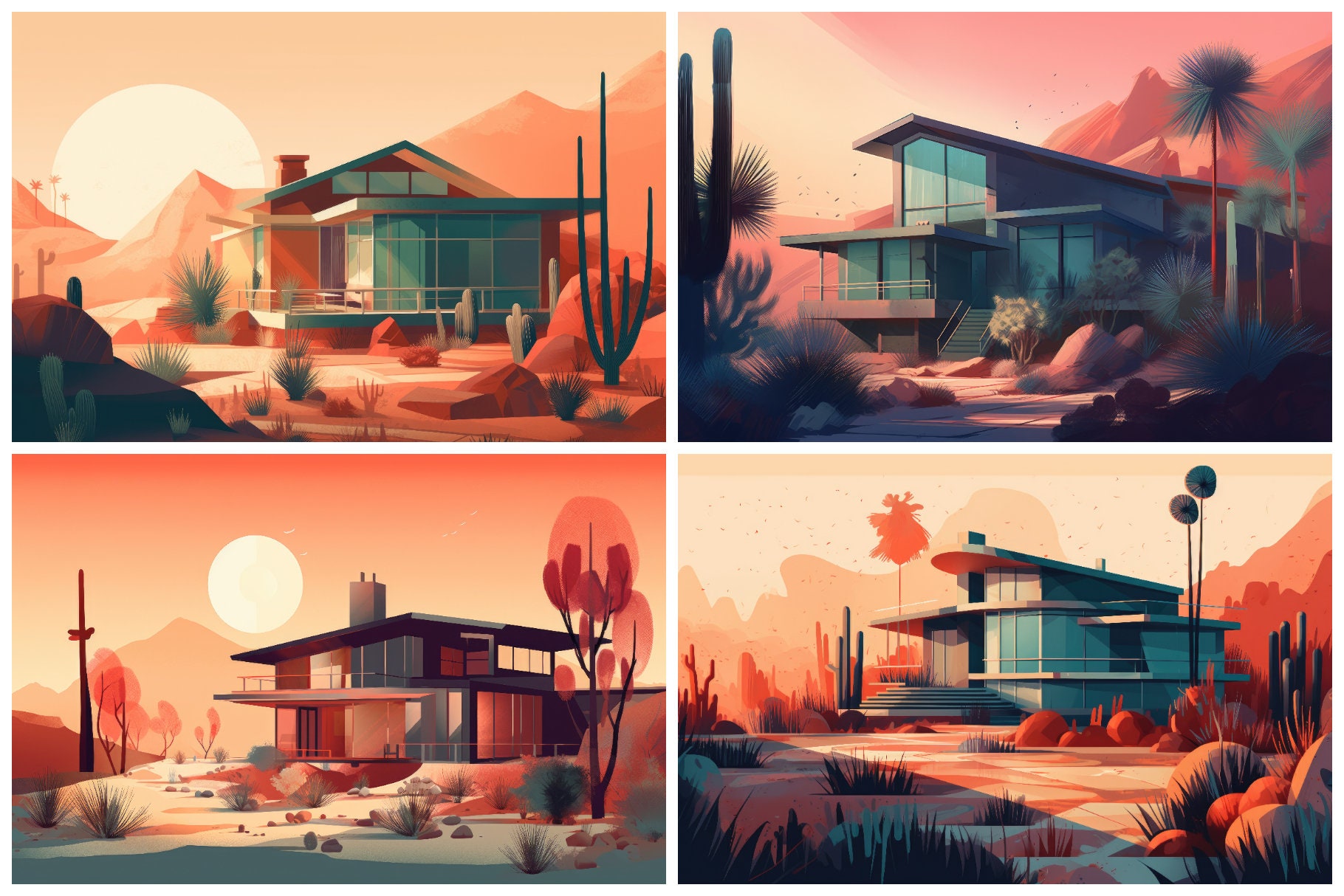24 Desert Home Illustrations in 5K Resolution | Abstract Art, Colorful ...