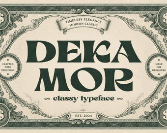 Dekamor - Edle Schrift | Elegant, Professionell, Hochzeit, Stilvoll, Luxus, Business, Magazin, Canva, Cricut, Branding, Procreate,