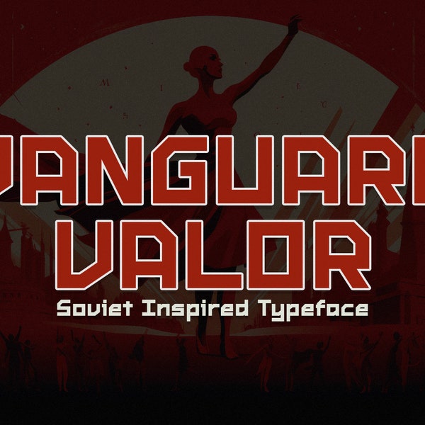 Vanguard Valor - Soviet Inspired Font | Retro Font, Vintage Font, Construction Font, Sports Font, Branding Font, Propoganda Font, Canva Font