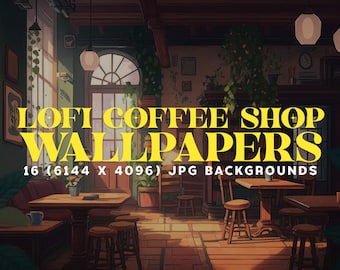 16 Cozy Lofi Coffee Shop Backgrounds (6K Resolution)
